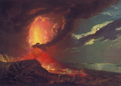 Vesuv im Ausbruch, mit Blick auf die Inseln in der Bucht von Neapel von Joseph Wright of Derby